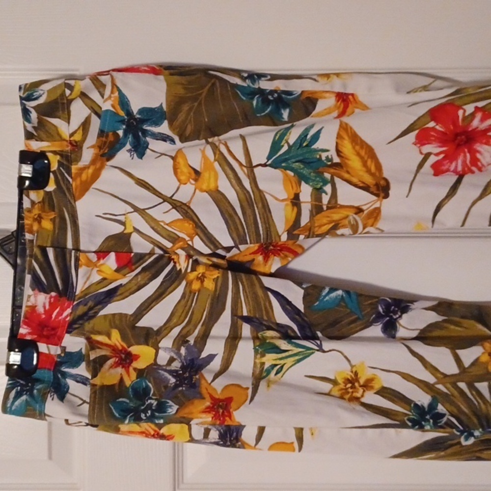 Cache Multicolor Leaf Print Pants - image 5